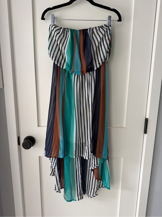 Iris Basic Dresses & Skirts - Iris Basic Strapless High-Low Dress in Teal, Navy, Rust & White